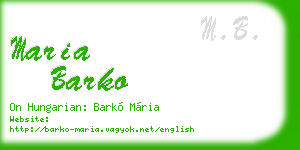 maria barko business card